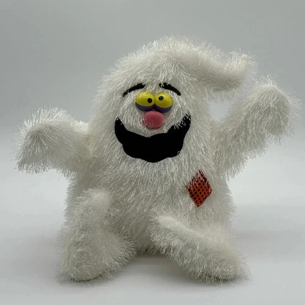 People Pals Big White Fuzzy Big‎ Friendly Ghost With Patchwork Accents